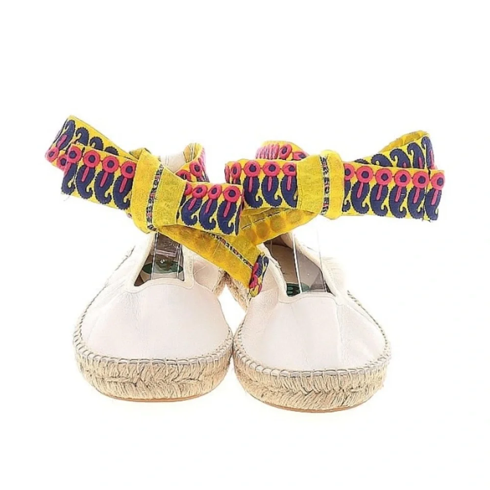 NEW Free People Maya Wrap Espadrille White Leather SIZE 7.5